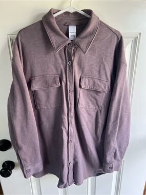 Heather purple oversized long shacket